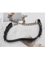 Black Gothic Punk Leather Thick Waist Chain Belt