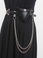 Triangular Buckle Thin Belt with Triangle Bag and Chain