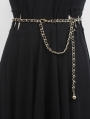 Black Gothic Punk Simple Metal Chain Belt