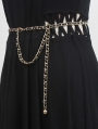 Black Gothic Punk Simple Metal Chain Belt