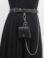 Black Gothic Punk Ring Chain Belt with Detachable Bag