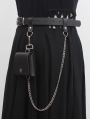 Black Gothic Punk Ring Chain Belt with Detachable Bag