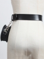 Black Gothic Punk Style Buckle Belt with  Irregular Chain Bag