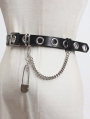 Black Gothic Punk Belt with Pin Chain