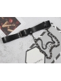 Black Gothic Punk PU Leather Buckle Belt with Long Metal Chain