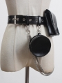 Black Gothic Punk PU Leather Chain Buckle Belt with Bag