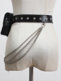 Black Gothic Punk PU Leather Chain Buckle Belt with Bag