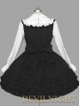 Black and White Long Sleeves School Gothic Lolita Dress