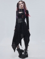 Black Gothic Patterned Long Sleeve Short Cape for Women