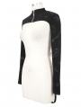 Black Gothic Patterned Long Sleeve Short Cape for Women