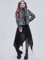 Black and White Gothic Grunge Fur Warm Short Jacket for Women