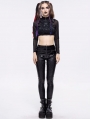 Black Gothic Punk Slim Long Pants for Women