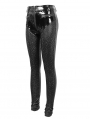 Black Gothic Punk Slim Long Pants for Women