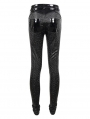 Black Gothic Punk Slim Long Pants for Women