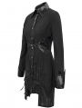 Black Gothic Punk Metal Long Sleeve Dress Shirt for Women