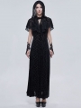 Black Retro Gothic Short Hooded Cape for Women