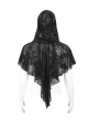 Black Retro Gothic Short Hooded Cape for Women