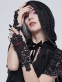 Black Romantic Gothic Lace Gloves for Women