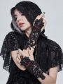 Black Romantic Gothic Lace Gloves for Women