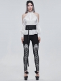 Black and White Gothic Patterned Long Legging for Women