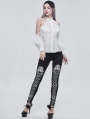 Black and White Gothic Patterned Long Legging for Women