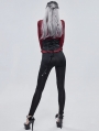 Black and Red Gothic Patterned Long Legging for Women