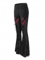 Black and Red Gothic Striped Long Flared Pants for Women