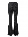 Black and Red Gothic Striped Long Flared Pants for Women