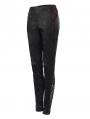 Black Gothic Jacquard Long Slim Pants for Women