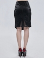 Black Elegant Gothic Jacquard Irregular Short Skirt