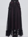 Black and Red Vintage Gothic Long Prom Party Skirt