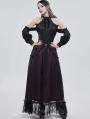 Black and Red Vintage Gothic Long Prom Party Skirt
