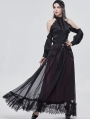 Black and Red Vintage Gothic Long Prom Party Skirt