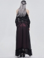 Black and Red Vintage Gothic Long Prom Party Skirt