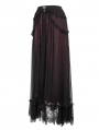 Black and Red Vintage Gothic Long Prom Party Skirt