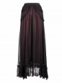 Black and Red Vintage Gothic Long Prom Party Skirt