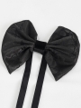 Black Gothic Retro Jacquard Bowtie for Men