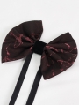 Red Gothic Retro Jacquard Bowtie for Men