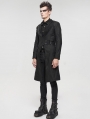 Black Gothic Punk Mid-Length Coat for Men