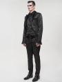 Black Vintage Gothic Faux Two Pieces Party Swallow Tail Coat for Men