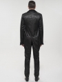 Black Vintage Gothic Faux Two Pieces Party Swallow Tail Coat for Men