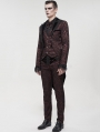 Red Vintage Gothic Faux Two Pieces Party Swallow Tail Coat for Men