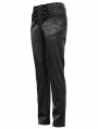 Black Vintage Gothic Jacquard Party Long Straight Fit Pants for Men