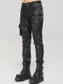 Black Men's Gothic Punk Do Old Style Long Trousers