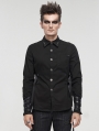 Black Gothic Punk Daily Wear Long Sleeve Shirt for Men