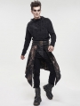 Black Gothic Punk Open Front Irregular Half Skirt for Men