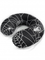 Black and White Gothic Spider Web Pattern U-Shaped Neck Support Cushion