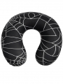 Black and White Gothic Spider Web Pattern U-Shaped Neck Support Cushion