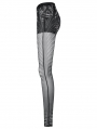 Black and White Gothic Skinny Skeleton Print Leggings for Women