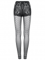 Black and White Gothic Skinny Skeleton Print Leggings for Women